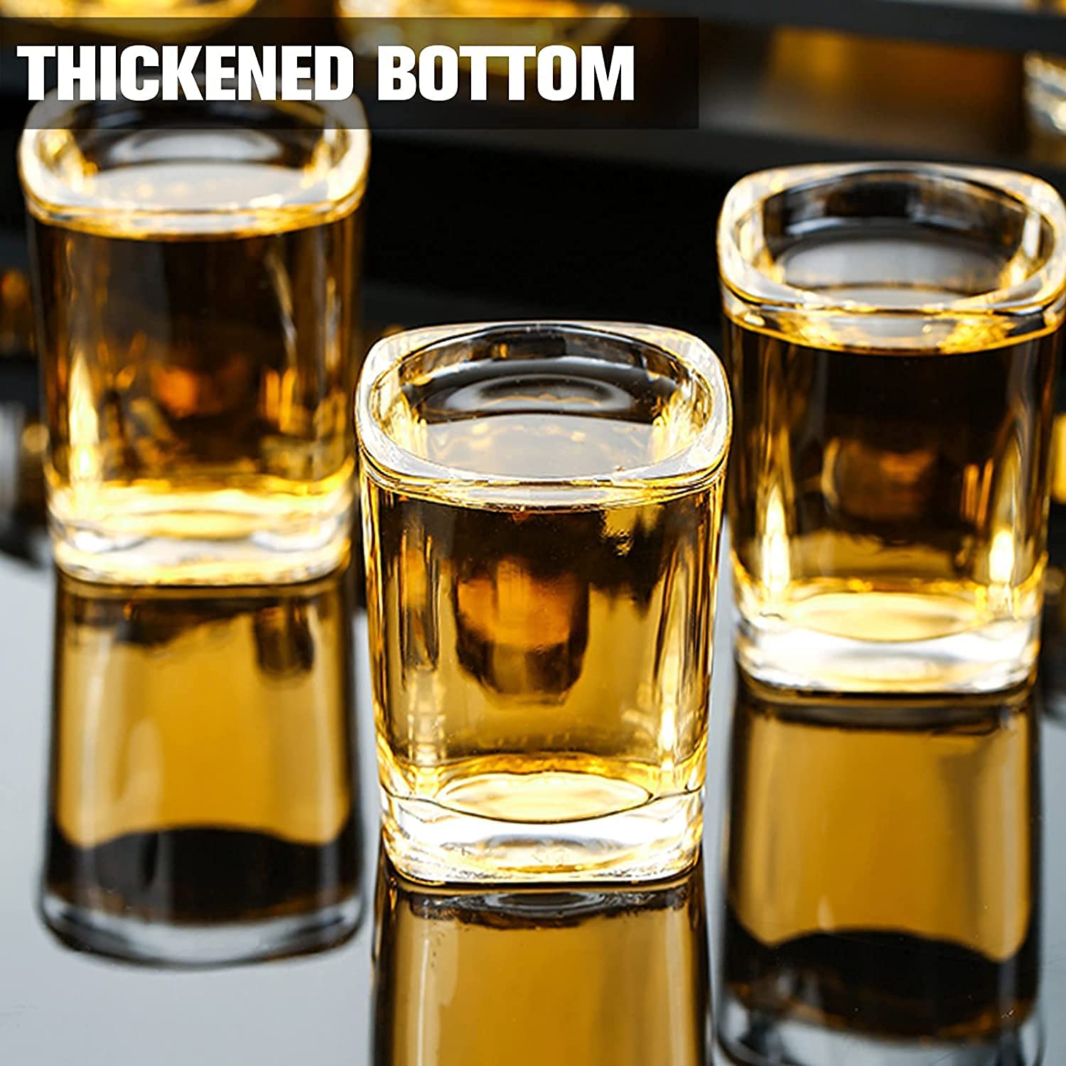 Heavy Base 2.2 oz Square Shot Glasses Small Whiskey Shot Glasses