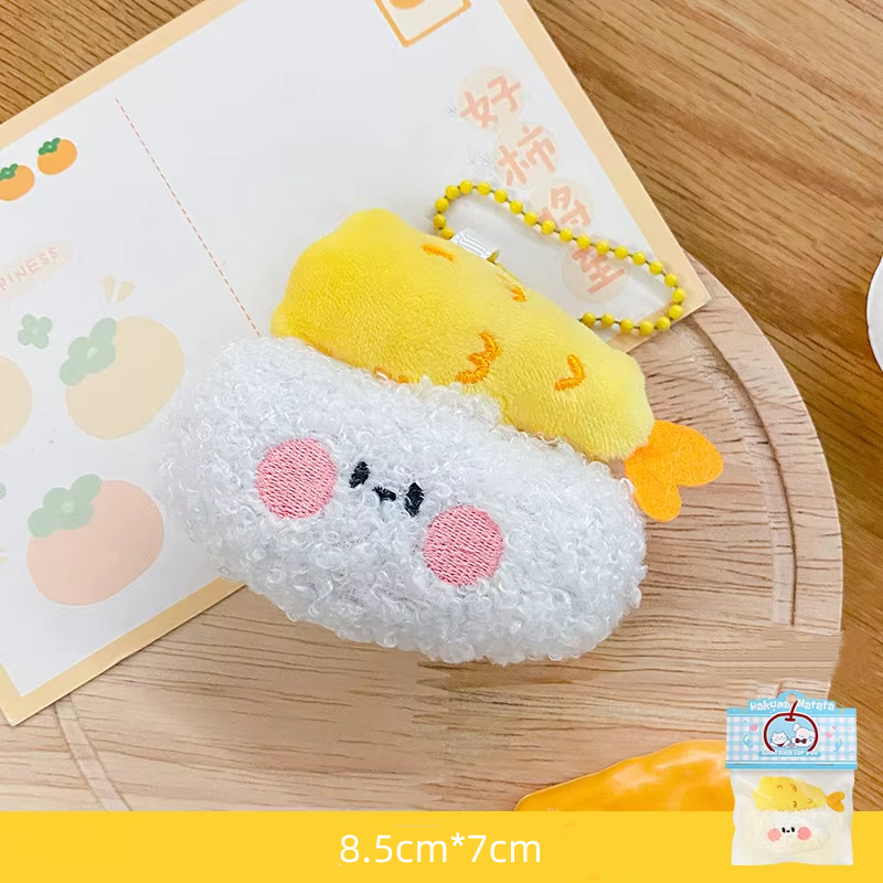 Stuffed sushi small pendant - yellow
