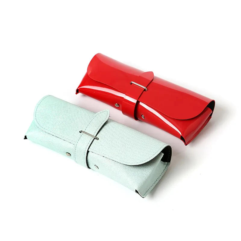 Wholesale Luxury glasses case Fashion sunglasses case leather glasses case with belt