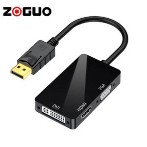 热卖1080P DP 3合1适配器电缆HDMI VGA DVI转换器聚氯乙烯护套显示器端口HDMI电脑附件组合