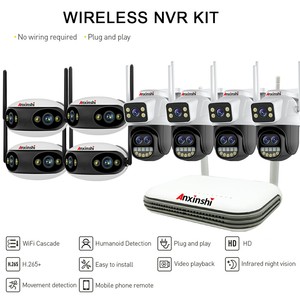 ICSee FISHEYE IP camera 6MP PTZ 3 obiettivo fotocamera wifi 8CH NVR sistema di telecamere CCTV - Product Image 2