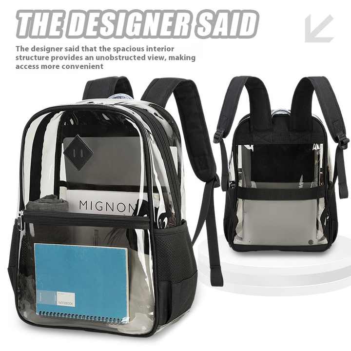 Factory Direct Large Capacity Transparent Backpack Waterproof Feature for Amazon Cross-Border Senior Grade Student Backpack