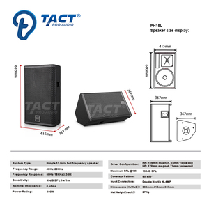 Bán Hot Pro âm thanh nhà sản xuất duy nhất 15 inch thụ động đầy đủ phạm vi Hệ thống loa cho khách sạn hội trường và màn hình loa sân khấu - Product Image 5