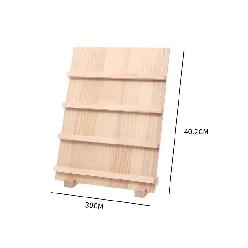 Four-tiered wooden display stand (7cm spacing)