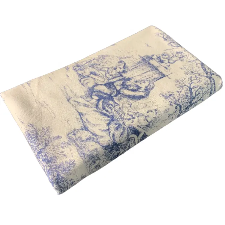 Offre Spéciale OEM ODM encre de coton bleu toile de jouy tissu imprimé pour sac