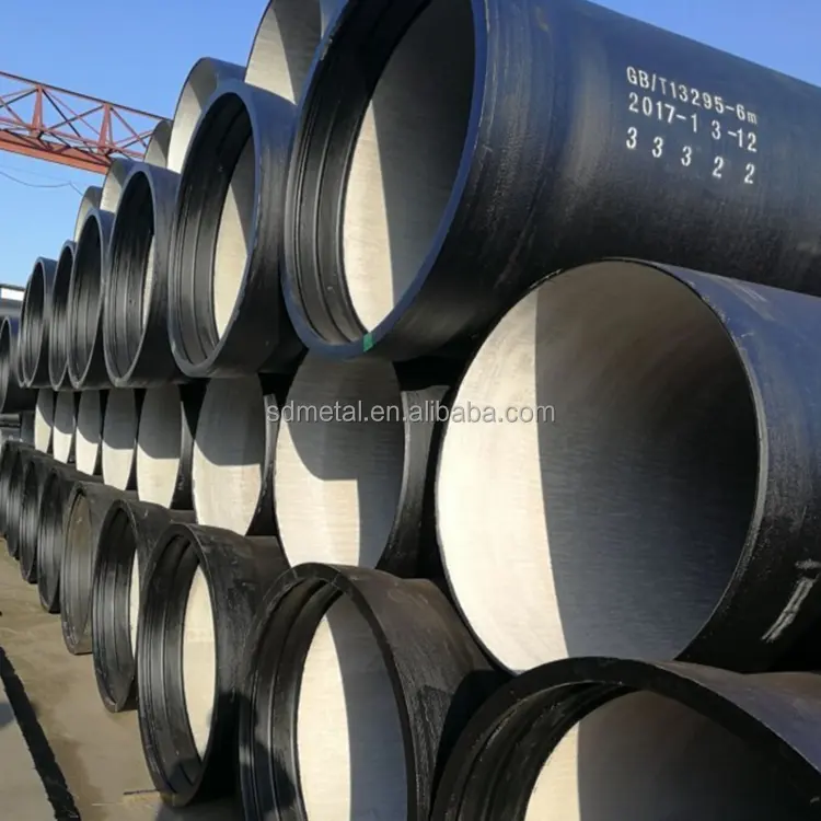 300mm Ductile Iron Tube Grande Diâmetro Fornecimento Centrífugo Di Cast Tube K9 K7 Ductile Iron Pipe em estoque