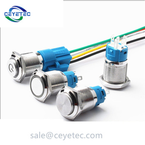 Yüksek kaliteli <span class=keywords><strong>16MM</strong></span> Metal basmalı anahtar ile LED ışık elektrik anahtarı kendinden kilitleme kendini sıfırlama <span class=keywords><strong>16MM</strong></span> Metal basmalı anahtar - Product Image 3