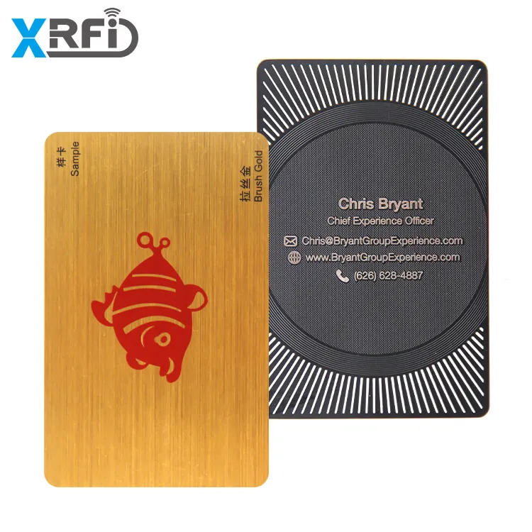 Недорогая бесконтактная гравировочная Rfid смарт-карта Nfc металлическая визитная карточка