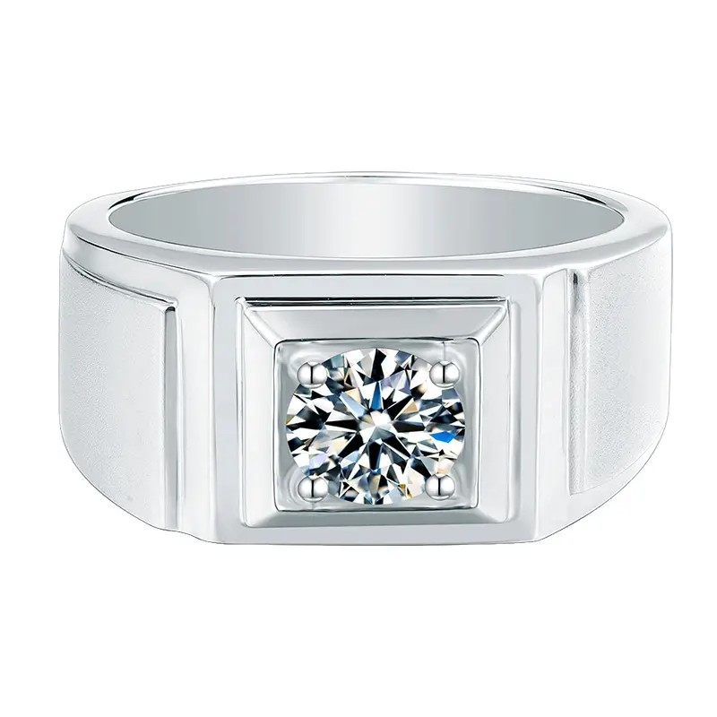Мужское кольцо с бриллиантом, 925, серебро 1 карат
