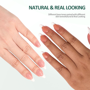 Nailpop Customizable 3-in-1 Almond Gel Nail Extensions Ultra-Fit Own Brand French <strong>Tips</strong> Soft Nude Natural Artificial Fingernails - Product Image 3