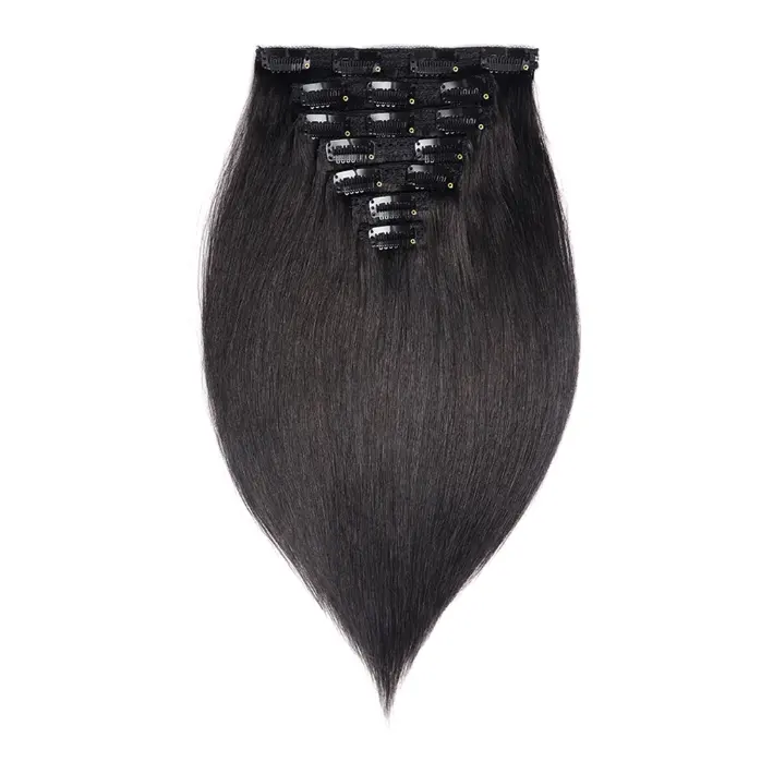 Extensiones de Cabello Remy brasileño con Clip, cabello humano 100% Natural, 120G, 14 a 22