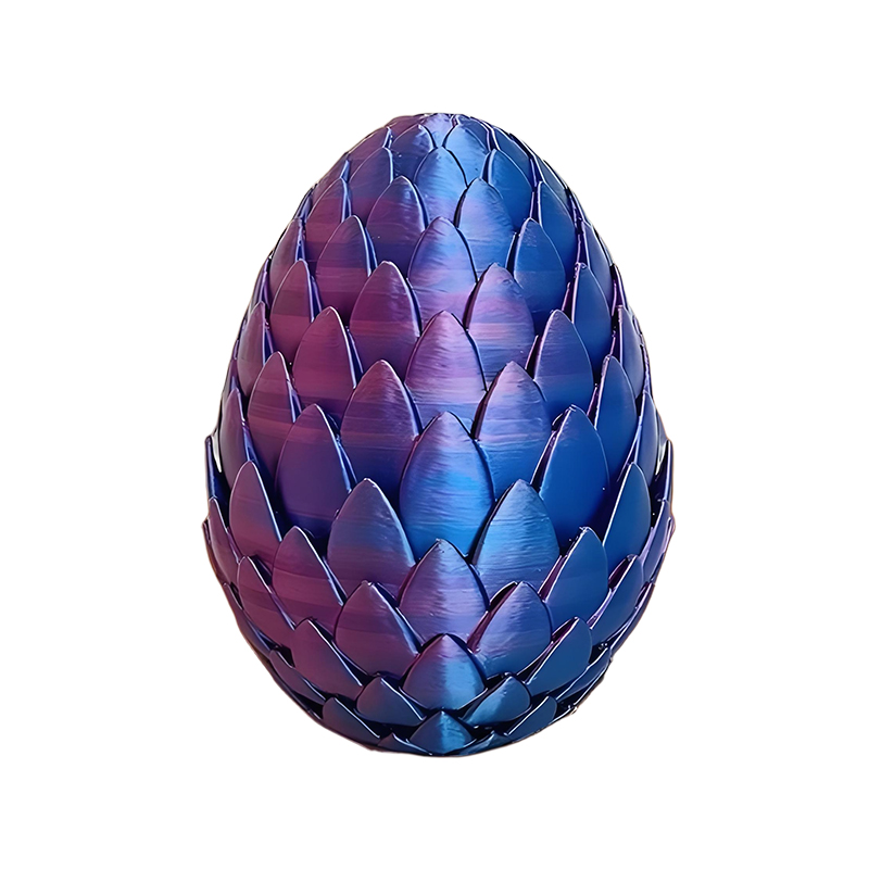 Oeuf de dragon rouge bleu 12,5 cm