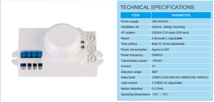 Hochwertiges 360-Grad-Radarsensormodul mit dimmbarem Funktions detektor - Product Image 4