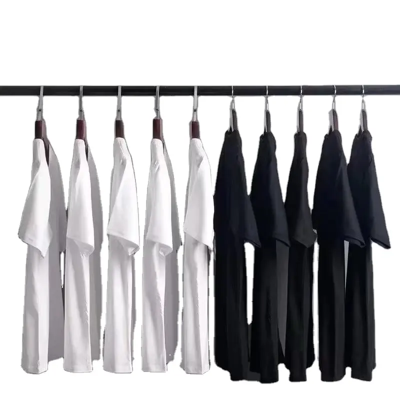 Benutzer definierte T-Shirt Premium Pure Cotton Plain Schwarz Weiß Classic Kurzarm T-Shirt Sommer Casual Herren T-Shirts Hohe Qualität