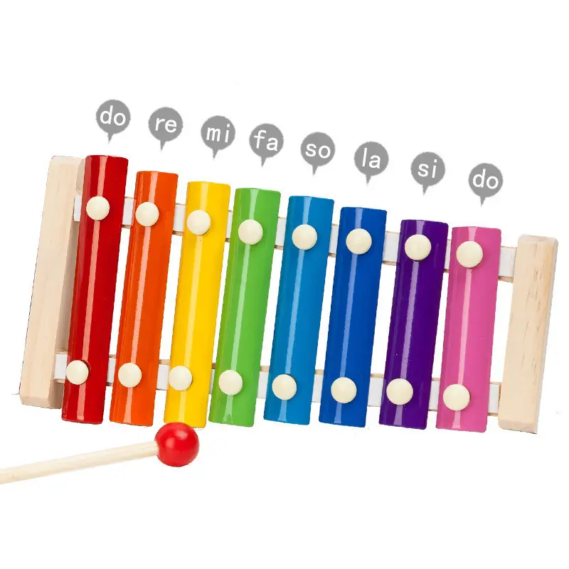Yüksek kaliteli ahşap 8 Ton ksilofon çocuk's bebek çocuklar için eğitici müzik aleti oyuncak 2 Mallets
