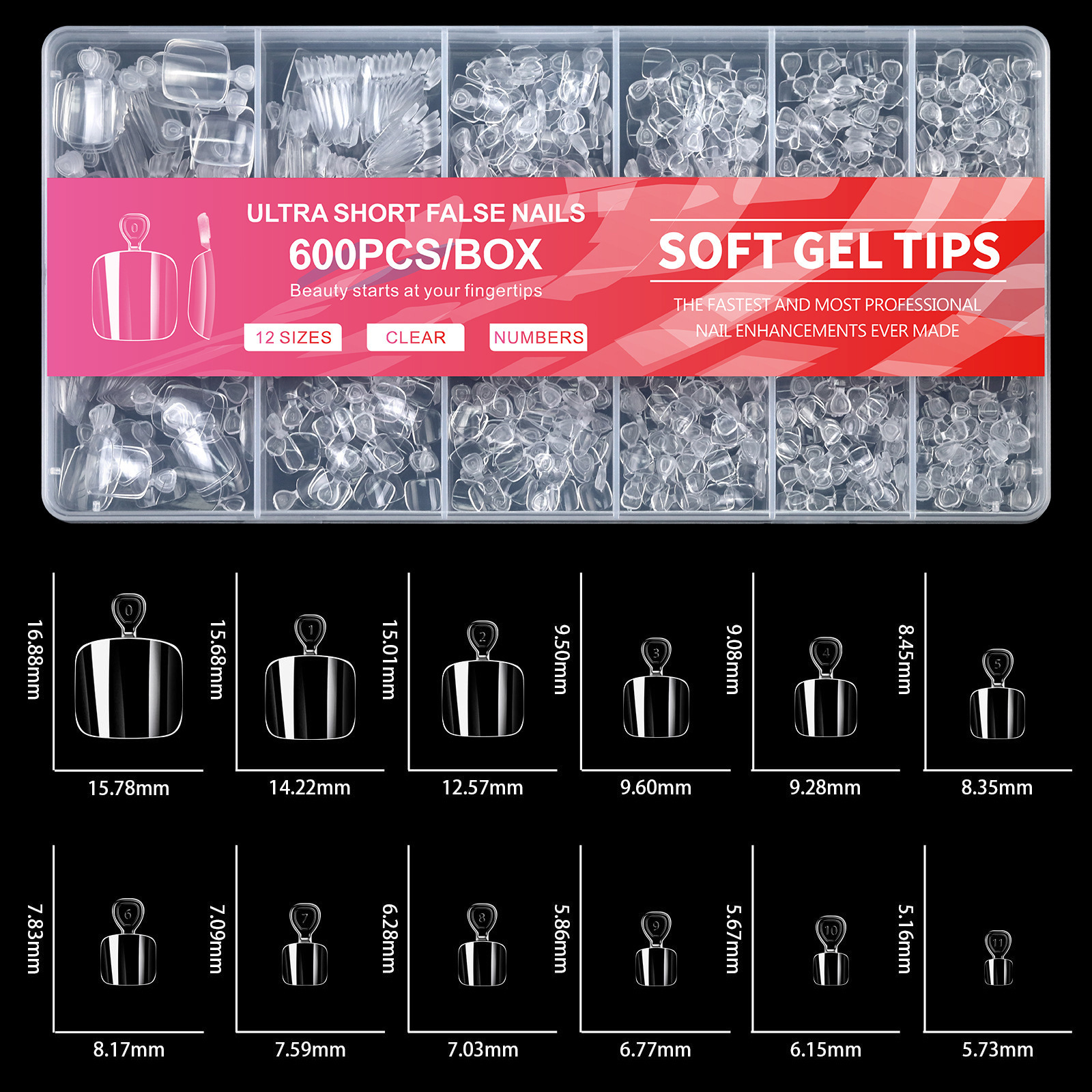 600 pieces of foot nails 05 PMMA12size
