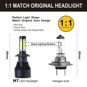 Araç aydınlatma sistemi, X7 h7 h11 h4 led far ampulü 9006 otobüs far led aydınlatma araç arabalar için led kafa lambaları 4 taraf - Product Image 2