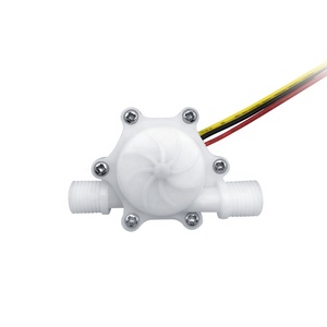 食品级1/4 "塑料脉冲流量传感器DC5V 12V 24v液体流量计0.15-1.5升/分钟水流传感器 - Product Image 1