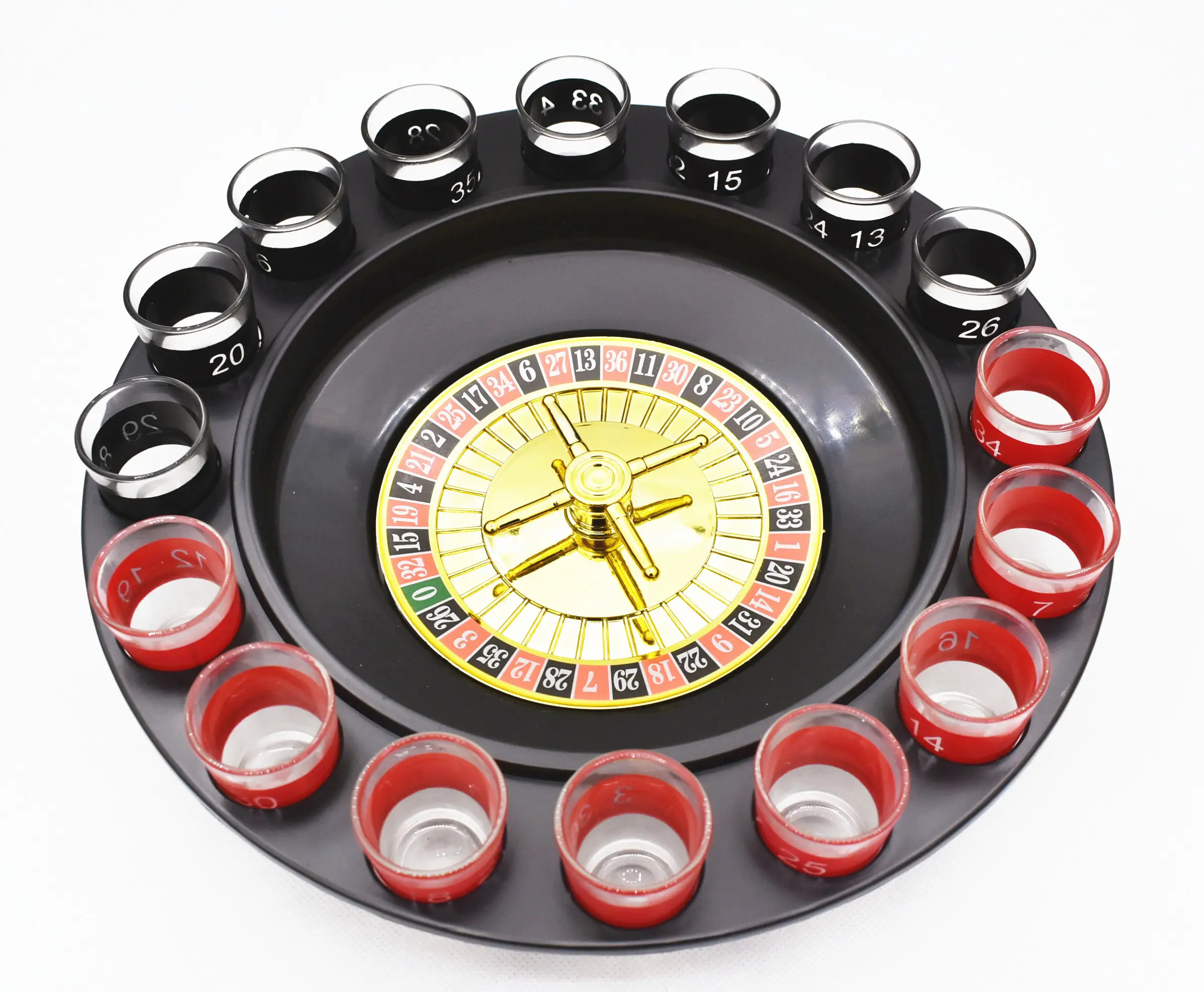 16 di vetro di colpo macchina casino roulette per bere roulette ruota del partito di gioco a bere