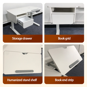 Escritorio fácil de instalar, mesas de estudio inteligentes para estudiantes modernas con estantería, escritorio eléctrico ergonómico ajustable en altura para ordenador para chico - Product Image 4