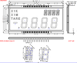 Cruscotto personalizzato monocromatico digitale trasparente 4 cifre 7 segmento 14 segmento piccolo vetro lcd - Product Image 2