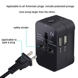 XY All-in-one ที่ชาร์จ USB คู่2.1A ปลั๊กไฟ AC อะแดปเตอร์การเดินทางสากลพร้อมฟังก์ชั่น QC3.0 - Product Image 4