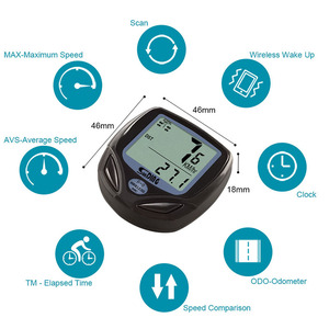 Sunding Ordenador de bicicleta inalámbrico velocímetro ciclismo odómetro Ciclo de Sensor de velocidad impermeable - Product Image 6