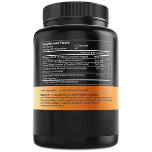 120 kapsül hayır dolgu olmayan gdo zerdeçal takviyesi bioperin Anti inflamatuar kompleks - Product Image 3