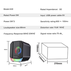 Cable de Audio USB para ordenador portátil, Mini altavoz de Audio portátil con iluminación LED RGB, barra de sonido para fiesta FM AM, fuente de alimentación de CA - Product Image 6