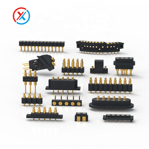 Đồng thau 2.54mm 23456789 Pin mùa xuân POGO Pin mạ Vàng uốn cong đôi hàng POGO pin liên hệ với SMD SMT Dip POGO kết nối - Product Image 4