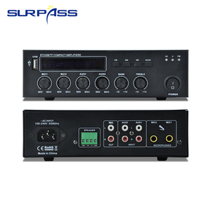Miniamplificador de mesa activo, sistema Pa, USB, con dientes azules, compacto, con 2 entradas de micrófono