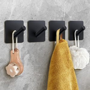 Ağır tek katmanlı uzay alüminyum yapışkanlı kanca Metal yapışkan duvar kanca banyo veya mutfak kullanımı için