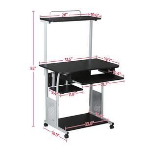 Vekin Furniture 2 Tier <strong>Computer</strong> Desk Home Office Desk <strong>Computer</strong> Workstation <strong>Rolling</strong> Study PC Laptop <strong>Table</strong> with Tray - Product Image 5