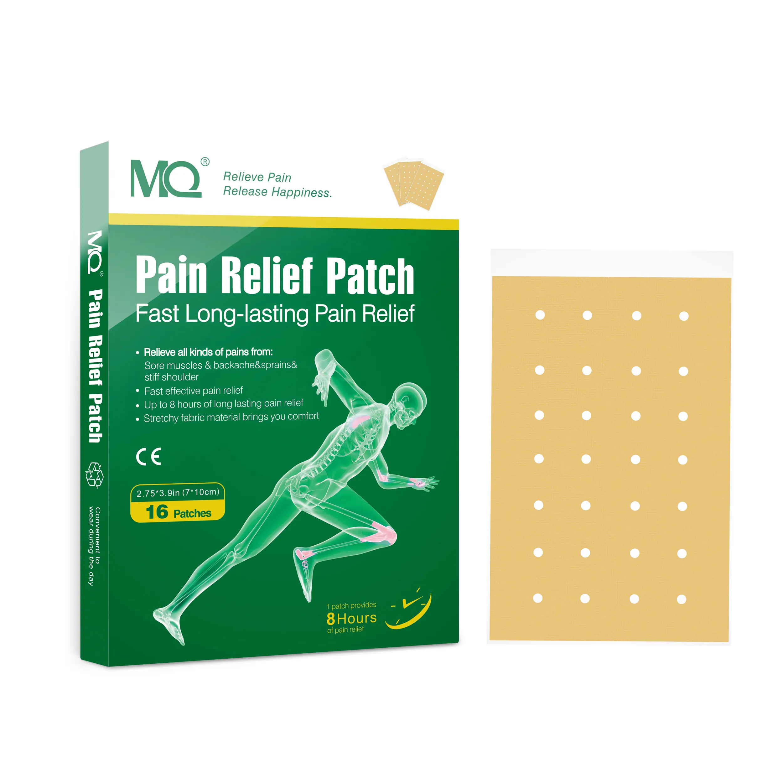 Alivia el dolor de espalda Esguince muscular Rigidez del hombro Rápido y efectivo Persistente Parche para aliviar el dolor de 8 horas