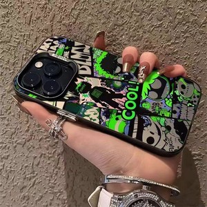 Serin hayalet çocuk Doodle durumda IPhone 11 için uyumlu 16 12 15 13 Pro Max 8 16 17 artı SE X XR XS Max kaplama Metal Lens kapağı - Product Image 4
