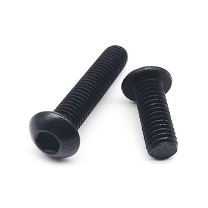 M3 nero grado 10.9 acciaio ISO7380 esagono testa a testa a fungo bullone a brugola vite 100 pz/borsa 10mm 25mm 4mm lunghezze Pan testa