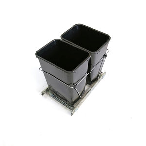 厨柜下的双拉出垃圾桶滚出滑动垃圾箱容器 - Product Image 4