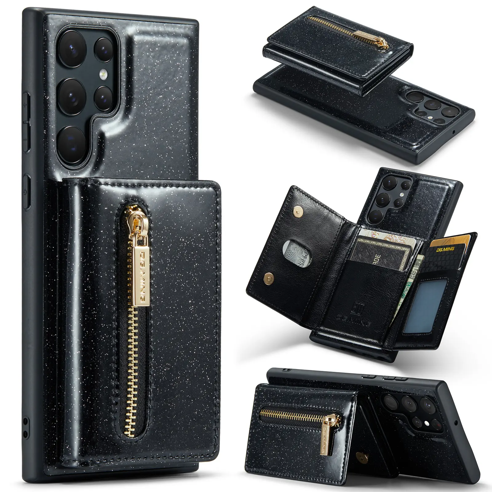 Чехол-книжка в деловом стиле 3 в 1 Роскошный кожаный чехол для телефона с отделением для карт для Samsung Galaxy S23 Ultra Coque Fundas Capa