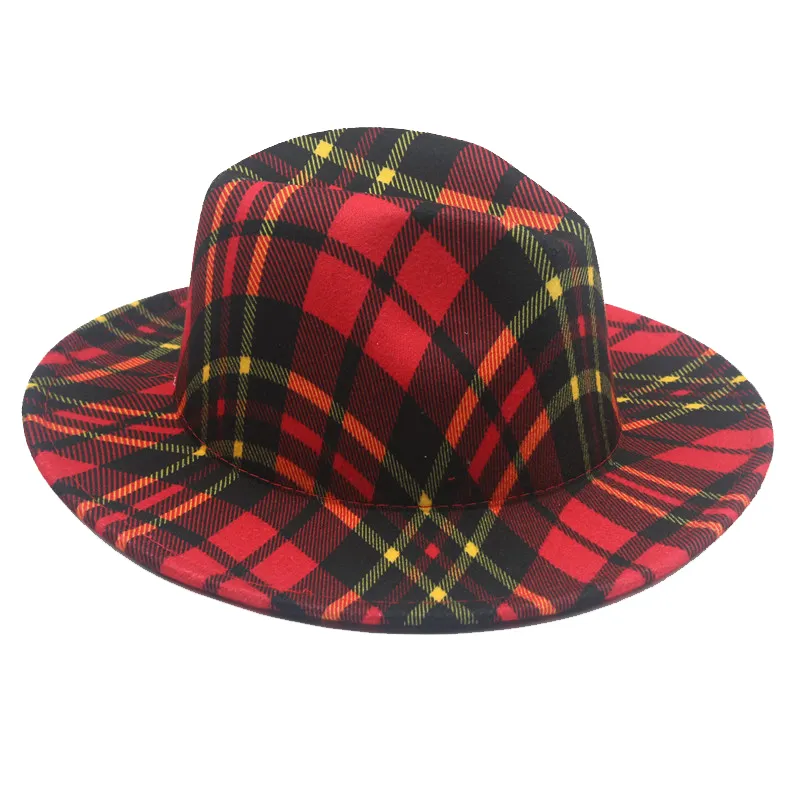 Rayé à carreaux gentleman chapeau formel unisexe adulte personnalisable fedora chapeau mode chaud fedora chapeau