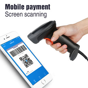 Escáner de código QR de mano Lector de código de barras Pantalla de lectura Escáner de código de barras 1D Lector de código de barras con cable para sistema POS - Product Image 3