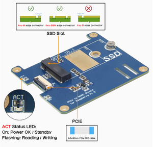Raspberry Pi 5 modello B scheda di sviluppo ad alta velocità PCIe M.2 NVMe M.2 SSD espansione supporta Gen3 Transfer-PCIe M.2 NVMe Board