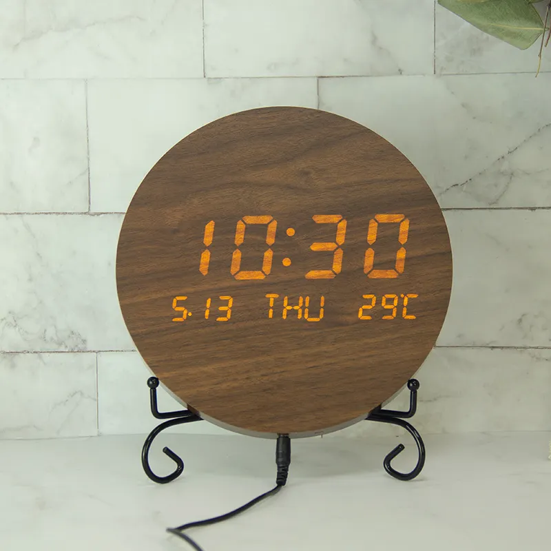 EMAF นาฬิกาดิจิทัล LED ประดับผนังบ้าน,ใหม่ของตกแต่งบ้านสาย DC ปฏิทินเวลาของตกแต่งผนังนาฬิกาดิจิทัล