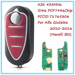 アルファロメオジュリエッタ2010-2016車のキー交換用フリップ折りたたみキーケースシェル3ボタンMarelli BSI ASK 433MHz ID46キー - Product Image 2