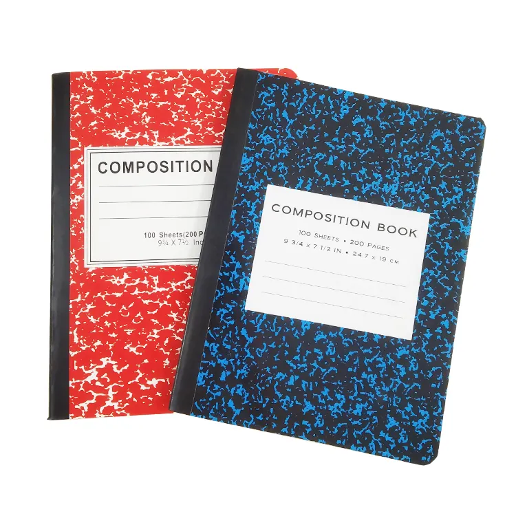 American School Supply 200 páginas Cuadernos de papelería de composición de mármol de tapa dura