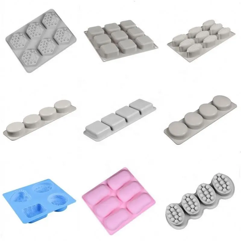 Nhà Máy Giá Biểu Tượng Tùy Chỉnh Hình Dạng Khác Nhau Moldes De Silicona Para Jabones Cấp Thực Phẩm Silicone Xà Phòng Khuôn Cho Xà Phòng Làm