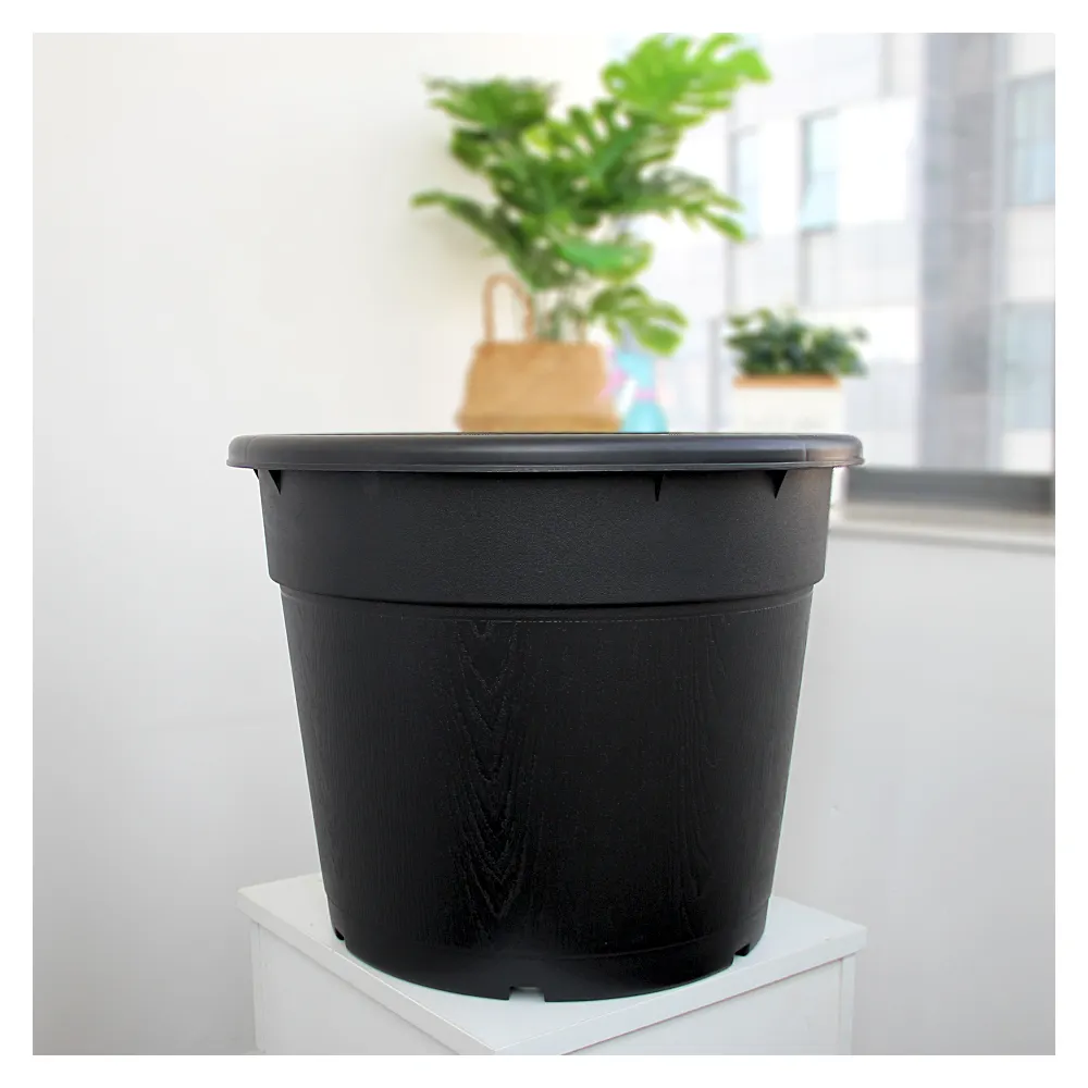 Ucuz toptan siyah 1 2 3 5 7 10 15 20 galon plastik Pot açık bahçe çiçek kreş bitki Bonsai plastik Pot