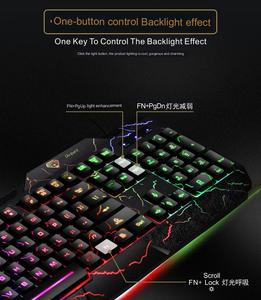 Teclado de juego USB con cable luminoso de grieta, sensación mecánica, teclado con retroiluminación - Product Image 5