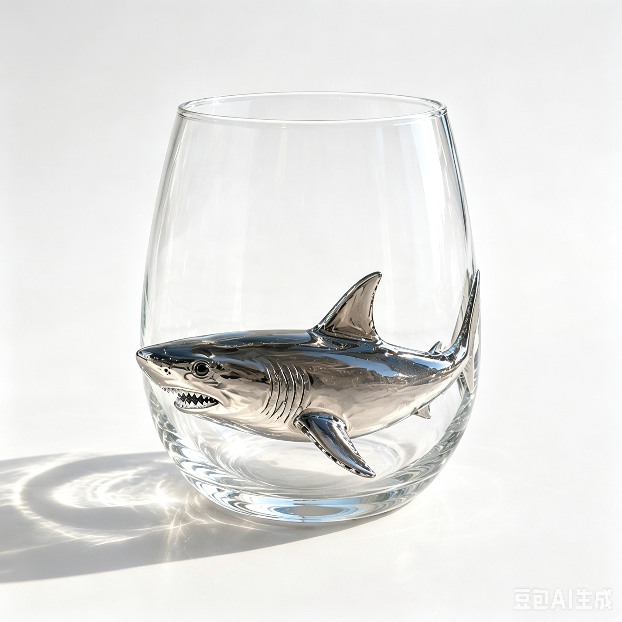 Vaso de cristal Clear Shark