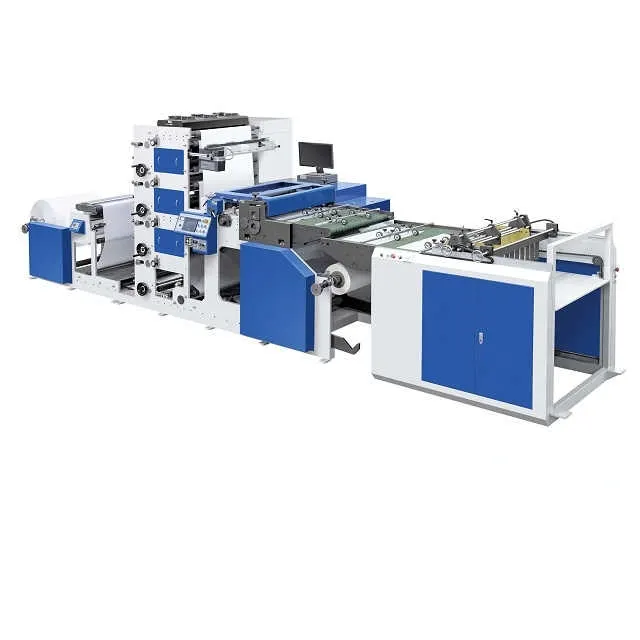 Mesin cetak flexo multi warna dengan potongan sesuai, mesin cetak kertas fexo dengan mesin pemotong lembaran
