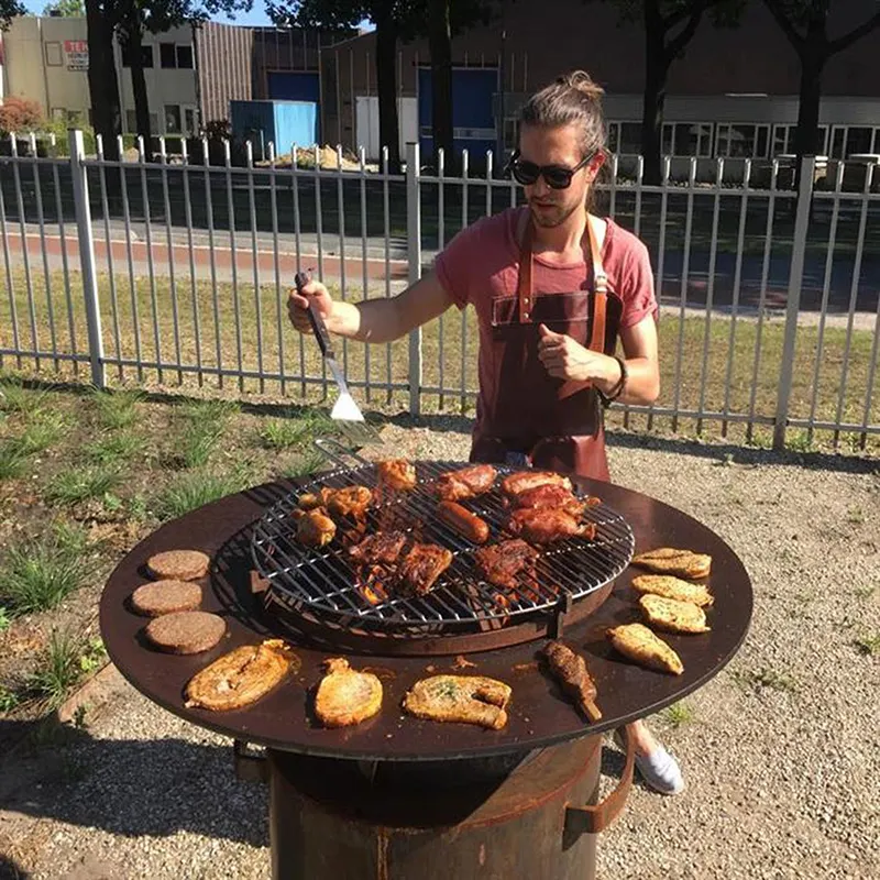 Grelha de churrasco ao ar livre, fogão cordez de aço churrasco grelha ao ar livre para quintal